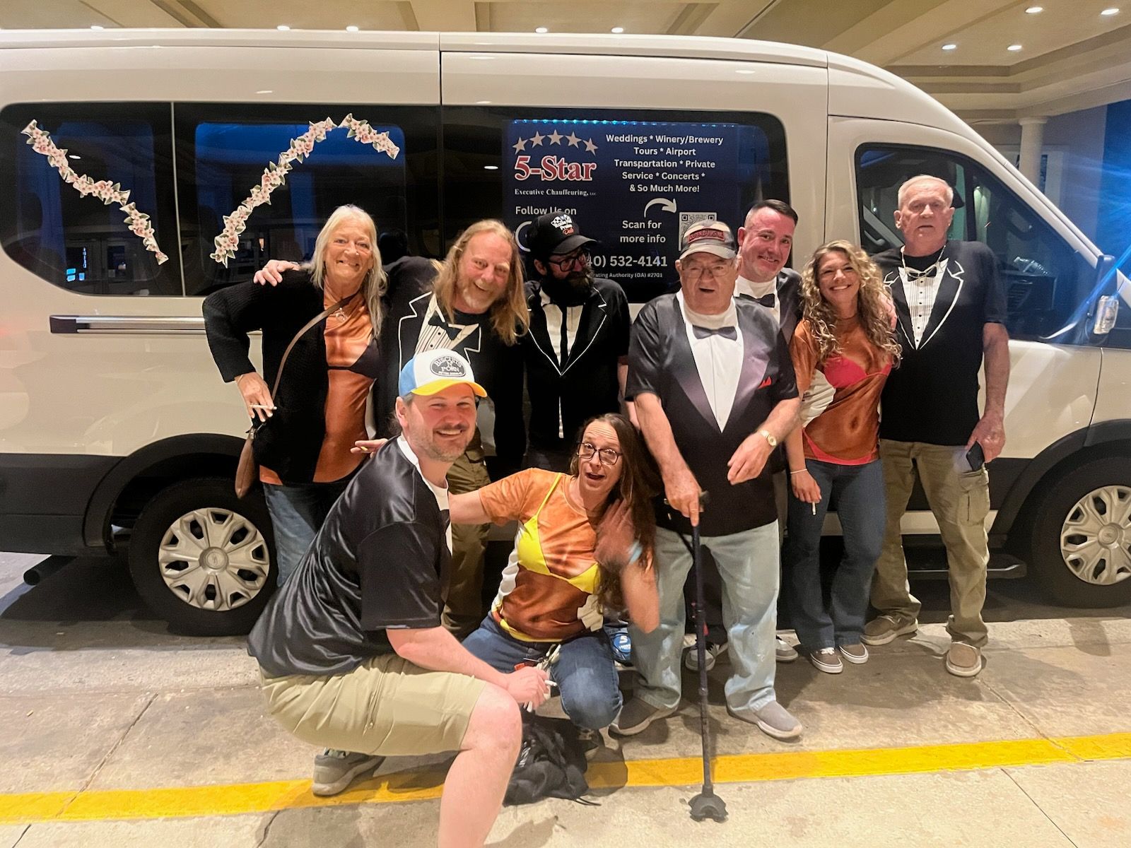 Group celebrating a special occasion with 5-Star Executive Chauffeuring in Winchester, VA
